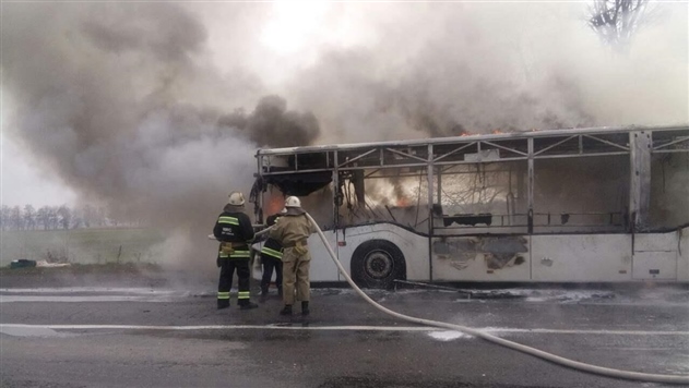 В Винницкой области сгорел рейсовый автобус