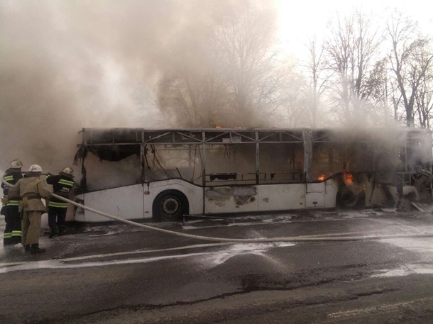 В Винницкой области сгорел рейсовый автобус