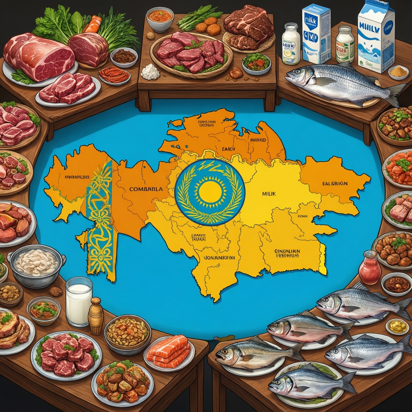 Потребление мяса, молока и рыбы в регионах Казахстана: от чего зависит рацион